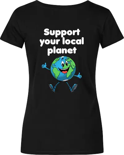 Support your local planet (Rücken, dunkel)