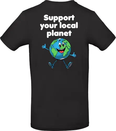 Support your local planet (Rücken, dunkel)