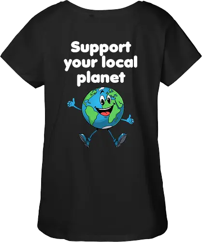 Support your local planet (Rücken, dunkel)