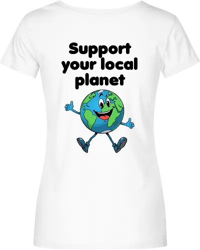 Support your local planet (hell, Rückendruck)