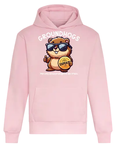 Expert GROUNDHOGS. The only meteorologists we trust. - groundhog, sunglasses, expert, meteorologist, cartoon, badge, humorous, trust, witty, animal - Heavyweight Hoodie