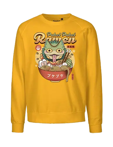 Pukei Pukei Ramen Vintage - pukei pukei, pukei, pukeipukei, bird, monster, bird wyvern, monster, hunting, world, wilds, game, gamer, gaming, gamers, video game, video games, beast, poison, paolumu, iceborne, palico, wyvern, bazelgeuse, rajang, kushala daora, ramen, noodles, ramen bowl, japan, japanese food - Fairtrade Sweatshirt