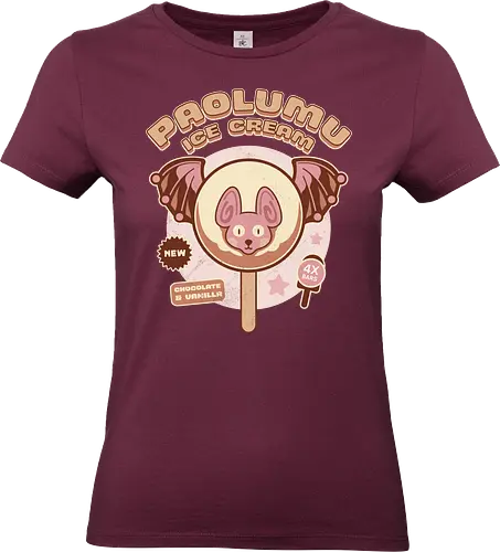 Paolumu Ice Cream - pukei pukei, pukei, pukeipukei, bird wyvern, hunter, monster, hunting, wilds, world, game, gamer, gaming, gamers, video game, video games, beast, poison, paolumu, iceborne, palico, palicos, wyvern, bazelgeuse, rajang, kushala daora, ice cream, japan, japanese food, kawaii, cute, chibi - Standard T-Shirt (Women)