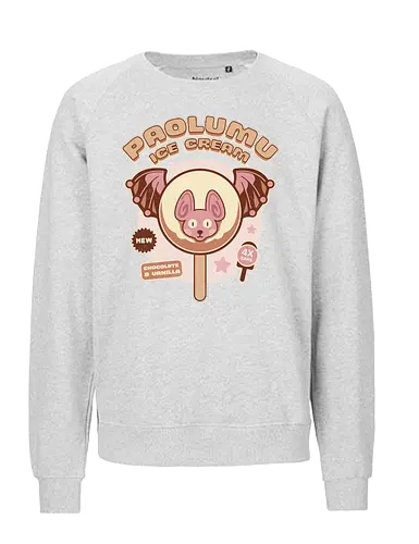 Paolumu Ice Cream - pukei pukei, pukei, pukeipukei, bird wyvern, hunter, monster, hunting, wilds, world, game, gamer, gaming, gamers, video game, video games, beast, poison, paolumu, iceborne, palico, palicos, wyvern, bazelgeuse, rajang, kushala daora, ice cream, japan, japanese food, kawaii, cute, chibi - Fairtrade Sweatshirt