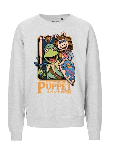 Legend of the Puppet - Puppets, Puppet, Tv Show, Video Games, Video Game, Game, Classic, Retro, Retro Vintage, Vintage, frog, pig, Bear, princess, warrior, fairy. - Fairtrade Sweatshirt