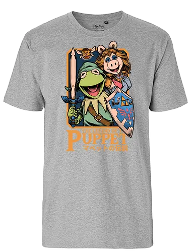 Legend of the Puppet - Puppets, Puppet, Tv Show, Video Games, Video Game, Game, Classic, Retro, Retro Vintage, Vintage, frog, pig, Bear, princess, warrior, fairy. - Fairtrade T-Shirt