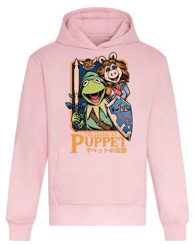 Legend of the Puppet - Puppets, Puppet, Tv Show, Video Games, Video Game, Game, Classic, Retro, Retro Vintage, Vintage, frog, pig, Bear, princess, warrior, fairy. - Heavyweight Hoodie