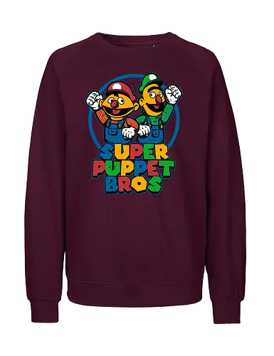 Puppet Bros Game - Puppets, Puppet, Tv Show, Video Games, Video Game, Game, Classic, Retro, Retro Vintage, Vintage, brother, brothers - Fairtrade Sweatshirt