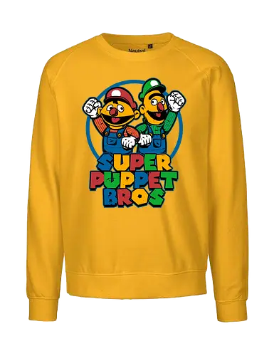 Puppet Bros Game - Puppets, Puppet, Tv Show, Video Games, Video Game, Game, Classic, Retro, Retro Vintage, Vintage, brother, brothers - Fairtrade Sweatshirt