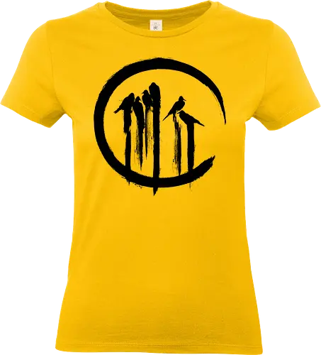 Japanese Crows - crows, crow, birds, japan, japanese, asia, sumi e, painted - Standard T-Shirt (Women)