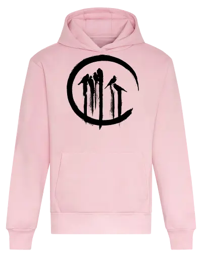 Japanese Crows - crows, crow, birds, japan, japanese, asia, sumi e, painted - Heavyweight Hoodie