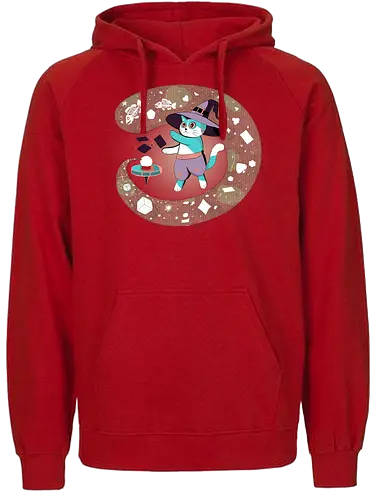 The Fortune Teller Cat - cat, magic, witchy, crystal ball, fortune teller, mystical, witch cat, tarot, spooky, occult, feline magic, cartoon cat, cute witch, esoteric, kawaii cat - Fairtrade Hoodie