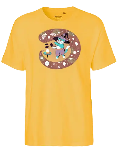 The Fortune Teller Cat - cat, magic, witchy, crystal ball, fortune teller, mystical, witch cat, tarot, spooky, occult, feline magic, cartoon cat, cute witch, esoteric, kawaii cat - Fairtrade T-Shirt