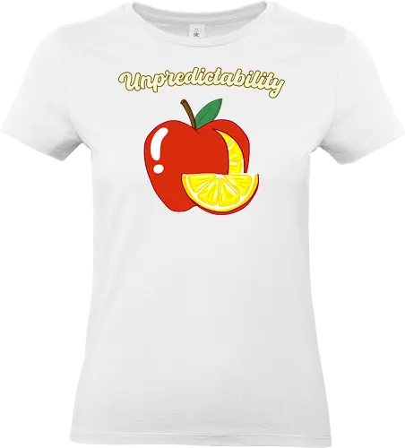 Unpredictability (Unvorhersehbarkeit) - Kunst, Boho, minimalistisch, Frucht, Apfel, Zitrone, Surrealismus, kreativ, unvorhersehbar, einzigartig, inspirational, boho, cute, decor, Design, Ästhetik, Humor, Illustration, modern, verspielt, Überraschung, Trend, Inspiration, symbolisch, motivation, motivational, inspiration - Standard T-Shirt (Women)