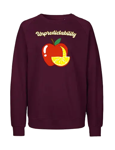 Unpredictability (Unvorhersehbarkeit) - Kunst, Boho, minimalistisch, Frucht, Apfel, Zitrone, Surrealismus, kreativ, unvorhersehbar, einzigartig, inspirational, boho, cute, decor, Design, Ästhetik, Humor, Illustration, modern, verspielt, Überraschung, Trend, Inspiration, symbolisch, motivation, motivational, inspiration - Fairtrade Sweatshirt