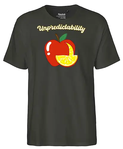 Unpredictability (Unvorhersehbarkeit) - Kunst, Boho, minimalistisch, Frucht, Apfel, Zitrone, Surrealismus, kreativ, unvorhersehbar, einzigartig, inspirational, boho, cute, decor, Design, Ästhetik, Humor, Illustration, modern, verspielt, Überraschung, Trend, Inspiration, symbolisch, motivation, motivational, inspiration - Fairtrade T-Shirt