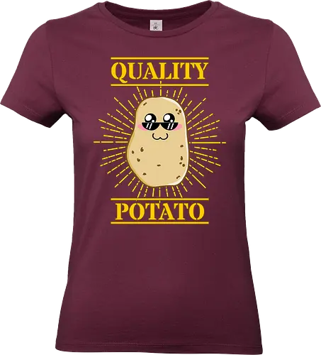 Kawaii Quality Potato (Kawaii Qualitätskartoffel) - Kartoffel, kawaii, süß, lustig, Gemüse, Essen, Sonnenbrille, cool, Premium, Qualität, Cartoon, niedlich, Humor, Foodie, vegetarisch, vegan, Bauer, Landwirtschaft, Ernte, Charakter, Pommes, snack, chips - Standard T-Shirt (Women)