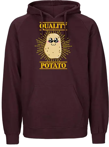 Kawaii Quality Potato (Kawaii Qualitätskartoffel) - Kartoffel, kawaii, süß, lustig, Gemüse, Essen, Sonnenbrille, cool, Premium, Qualität, Cartoon, niedlich, Humor, Foodie, vegetarisch, vegan, Bauer, Landwirtschaft, Ernte, Charakter, Pommes, snack, chips - Fairtrade Hoodie