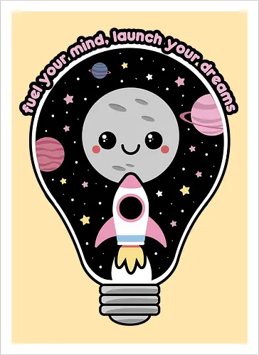 Kawaii Space Lightbulb