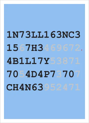 intelligence schwarze Schrift