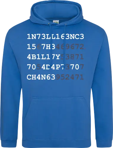 Intelligence weiße Schrift