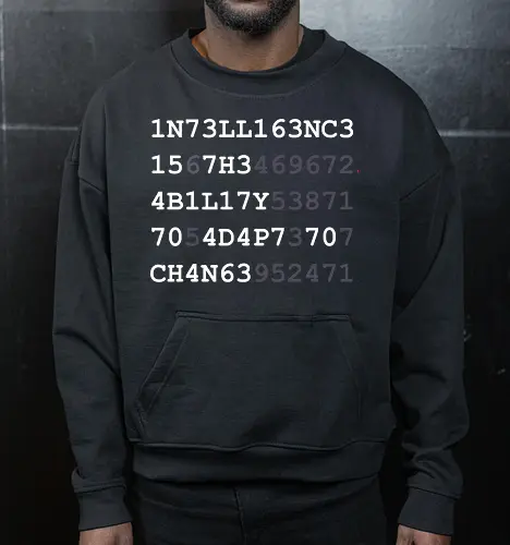 Intelligence weiße Schrift