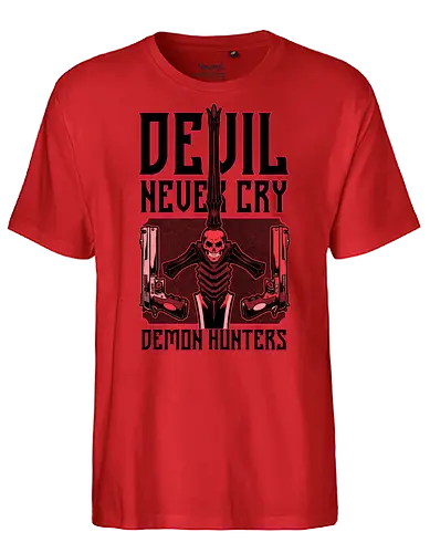 Devil Hunter Weapons - Devil, Cry, Demon, Dante, Video Games, Video Game, Games, Game, Hack And Slash, Rpg, Fantasy, Adventure, Sword, Demons, guns, gun, weapons - Fairtrade T-Shirt