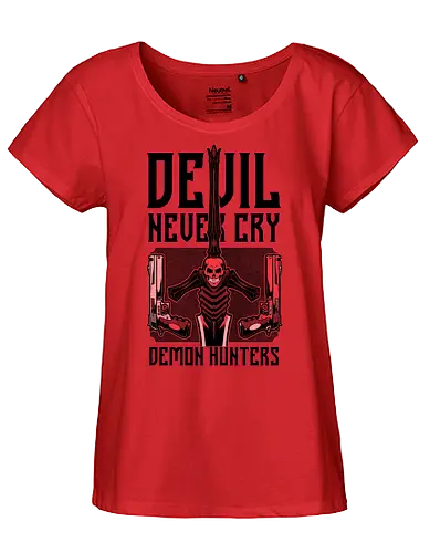 Devil Hunter Weapons - Devil, Cry, Demon, Dante, Video Games, Video Game, Games, Game, Hack And Slash, Rpg, Fantasy, Adventure, Sword, Demons, guns, gun, weapons - Fairtrade Girl Shirt