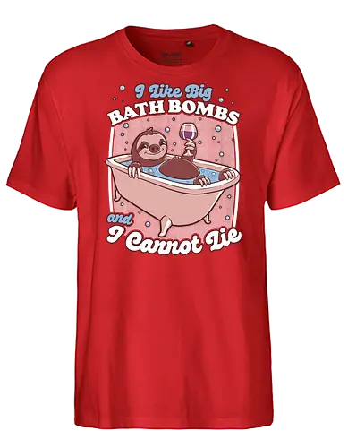 Relax Sloth Bubble Bathtub - Sloth, cute, pet, animal, adorable, bathroom, bath bomb, bath, music, parody, bubble, bubbles, drink, alcohol, wine, relax, relaxing - Fairtrade T-Shirt
