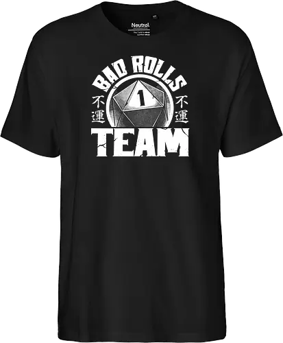 RPG - Bad Rolls Team - rpg, role-playing game, tabletop, japanese kanji, street wear style, fantasy, adventure, d20 dice