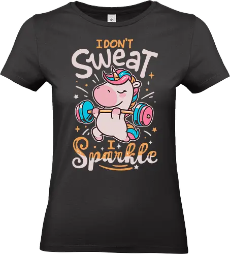 Unicorn Workout Mode - cute unicorn, workout, lifting weights, gym, workout motivation, sweat, funny, magical, strong, sparkle, bodybuilding - Standard T-Shirt (Women)