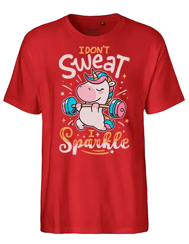 Unicorn Workout Mode - cute unicorn, workout, lifting weights, gym, workout motivation, sweat, funny, magical, strong, sparkle, bodybuilding - Fairtrade T-Shirt