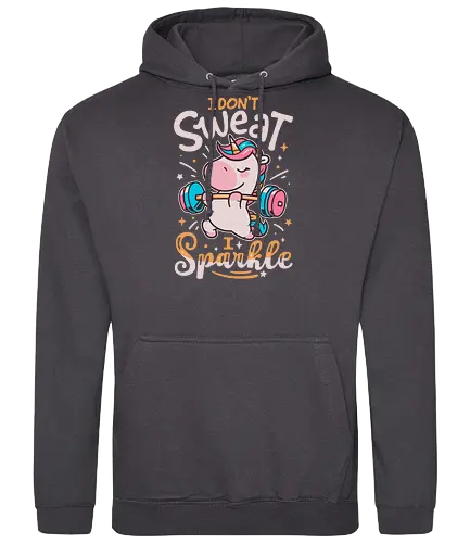 Unicorn Workout Mode - cute unicorn, workout, lifting weights, gym, workout motivation, sweat, funny, magical, strong, sparkle, bodybuilding - Standard Hoodie