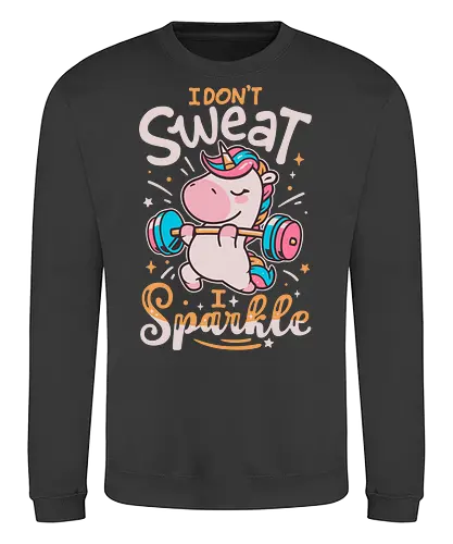 Unicorn Workout Mode - cute unicorn, workout, lifting weights, gym, workout motivation, sweat, funny, magical, strong, sparkle, bodybuilding - Sweatshirt