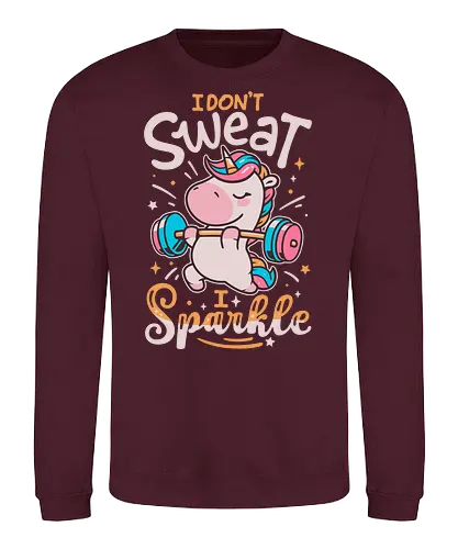 Unicorn Workout Mode - cute unicorn, workout, lifting weights, gym, workout motivation, sweat, funny, magical, strong, sparkle, bodybuilding - Sweatshirt