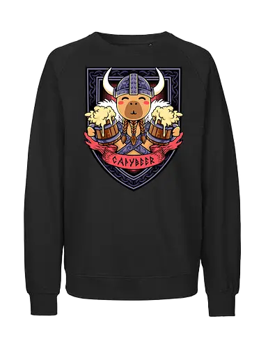 capybeer - capybara, exotics, animal, fun, funny, summer, holiday, vacation, vintage, surfing, viking, knight, cute - Fairtrade Sweatshirt