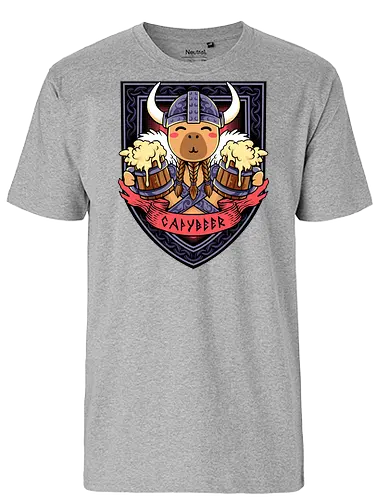 capybeer - capybara, exotics, animal, fun, funny, summer, holiday, vacation, vintage, surfing, viking, knight, cute - Fairtrade T-Shirt