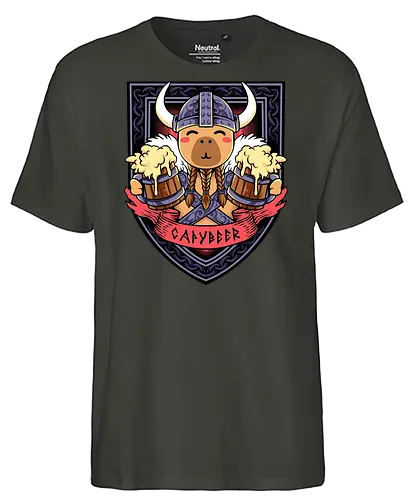 capybeer - capybara, exotics, animal, fun, funny, summer, holiday, vacation, vintage, surfing, viking, knight, cute - Fairtrade T-Shirt