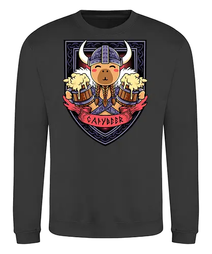 capybeer - capybara, exotics, animal, fun, funny, summer, holiday, vacation, vintage, surfing, viking, knight, cute - Sweatshirt