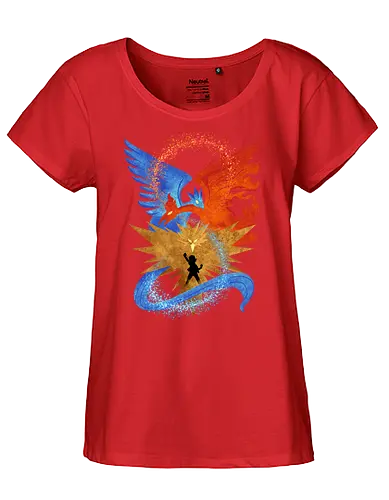 three legendary - anime, manga, monster, electric, fortrees, ice, tamer, game, bird, legendary, legend, mytical, mythology - Fairtrade Girl Shirt