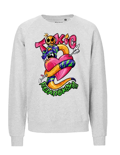 toxic snake  - toxic, snake, poison, love, relationship, care, hate, abuse, snake year, cool, cartoon, mythical, zodiac, pop - Fairtrade Sweatshirt