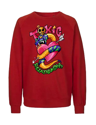 toxic snake  - toxic, snake, poison, love, relationship, care, hate, abuse, snake year, cool, cartoon, mythical, zodiac, pop - Fairtrade Sweatshirt