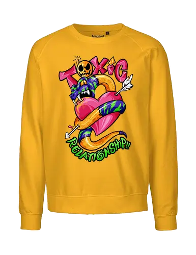 toxic snake  - toxic, snake, poison, love, relationship, care, hate, abuse, snake year, cool, cartoon, mythical, zodiac, pop - Fairtrade Sweatshirt