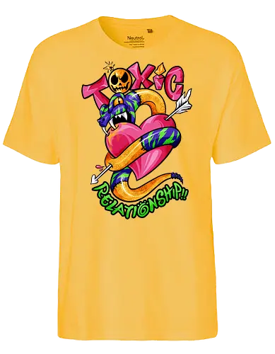 toxic snake  - toxic, snake, poison, love, relationship, care, hate, abuse, snake year, cool, cartoon, mythical, zodiac, pop - Fairtrade T-Shirt