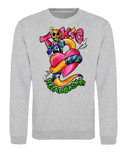 toxic snake  - toxic, snake, poison, love, relationship, care, hate, abuse, snake year, cool, cartoon, mythical, zodiac, pop - Sweatshirt