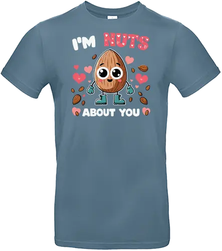 I'm nuts about you - cute, nut, character, hearts, text, playful, eyes, boots, love - Standard T-Shirt