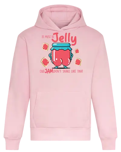 It must be jelly cuz jam don't shake like that  - jelly, humor, cartoon, jar, toast, playful, red, food - Heavyweight Hoodie