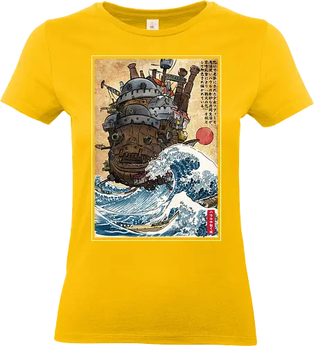 Moving castle in Japan - anime, manga, japan, japanese art, castle, kanagawa, howl - Standard T-Shirt (Women)
