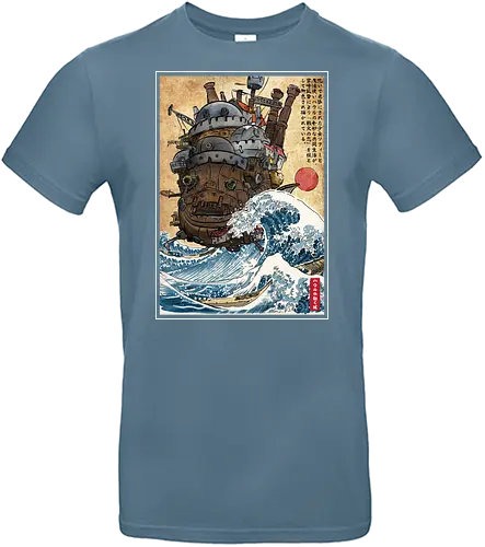 Moving castle in Japan - anime, manga, japan, japanese art, castle, kanagawa, howl - Standard T-Shirt