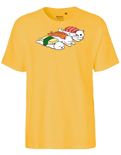 Meow Sushi - cat, cats, meow sushi, sushi, nigiri sushi, tuna sushi, kawaii sushi, cute, funny, japanese food - Fairtrade T-Shirt